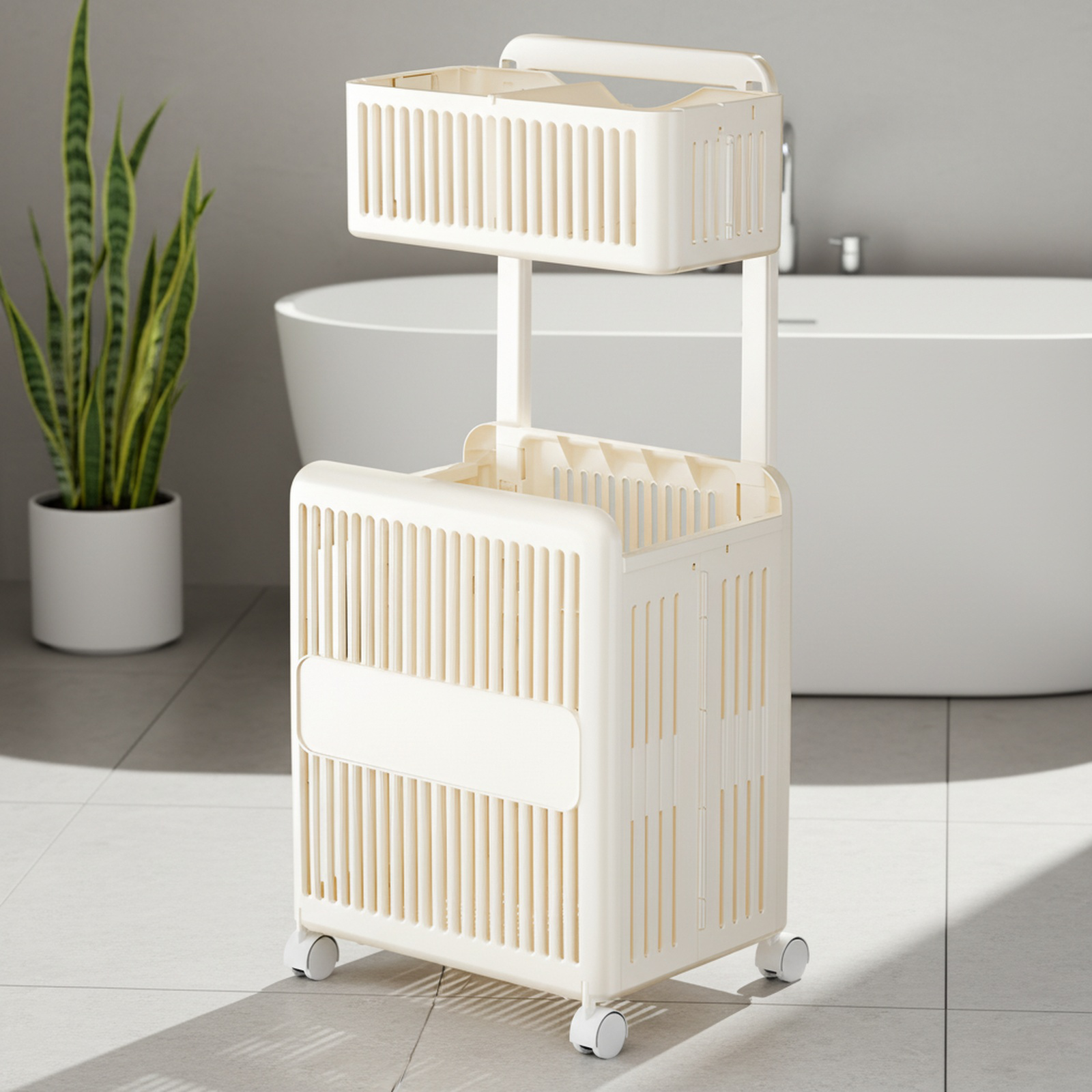 Household Multi-layer Removable Laundry Basket Foldable Bathroom Storage Hamper