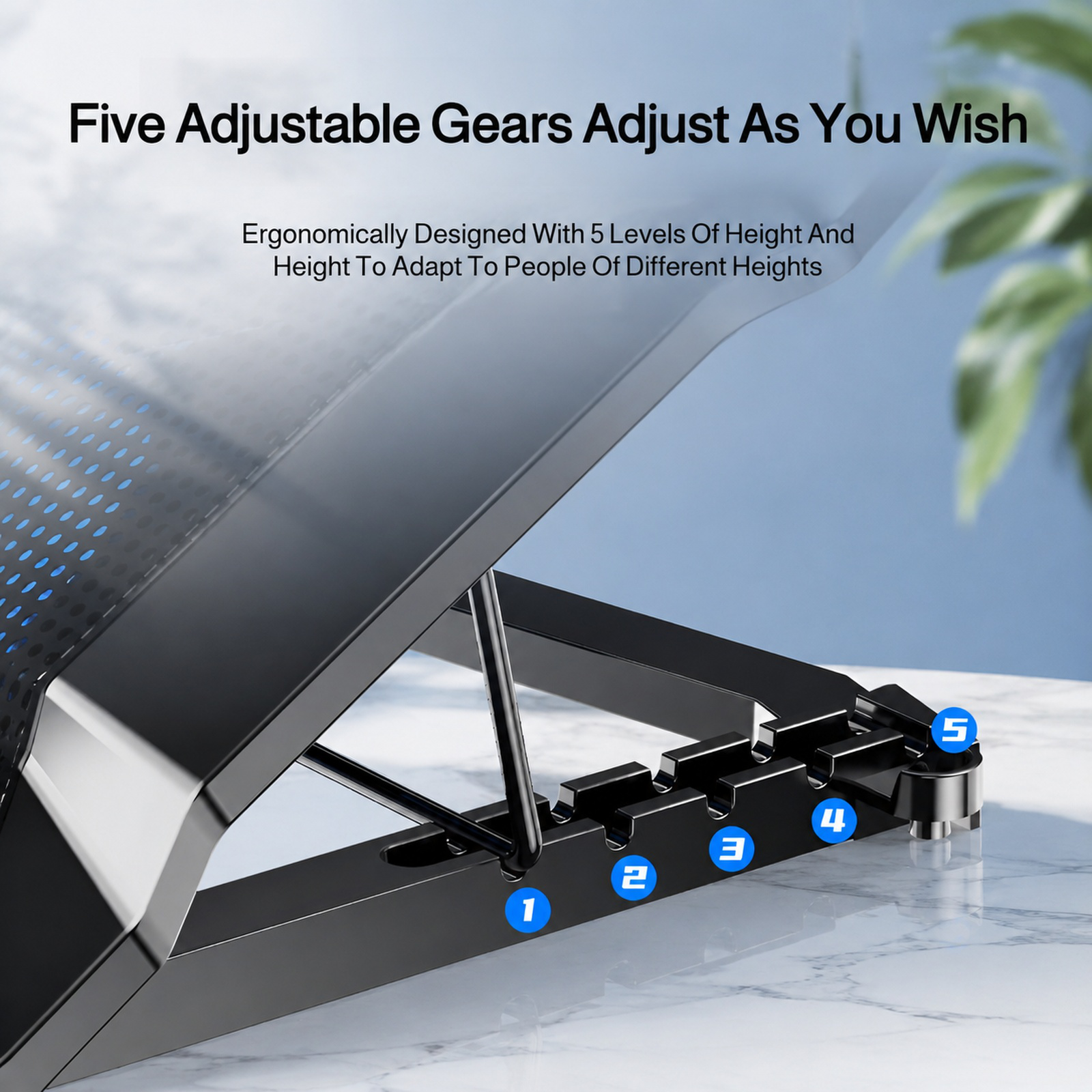 Cooling stand with anti-slip surface for laptops