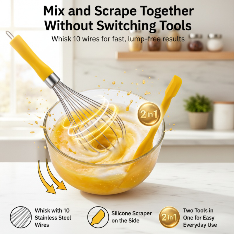 Manual Silicone Egg Whisk Baking Kitchen Tool