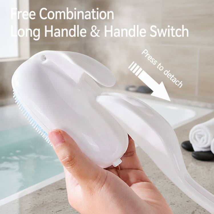 Multifunctional silicone soft bristle bath brush