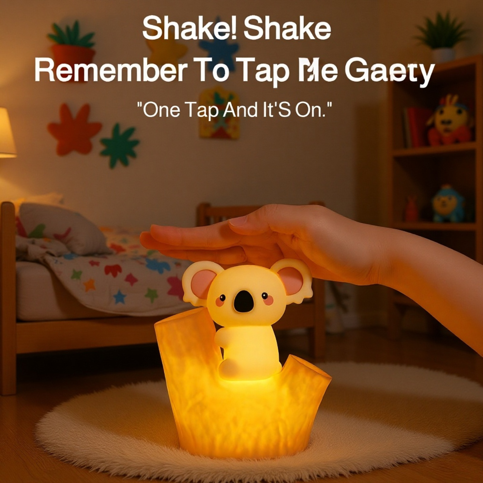 Cartoon Koala S Night Lamp – USB Rechargeable, Adjustable Brightness, Timer, Seven-Color Changing