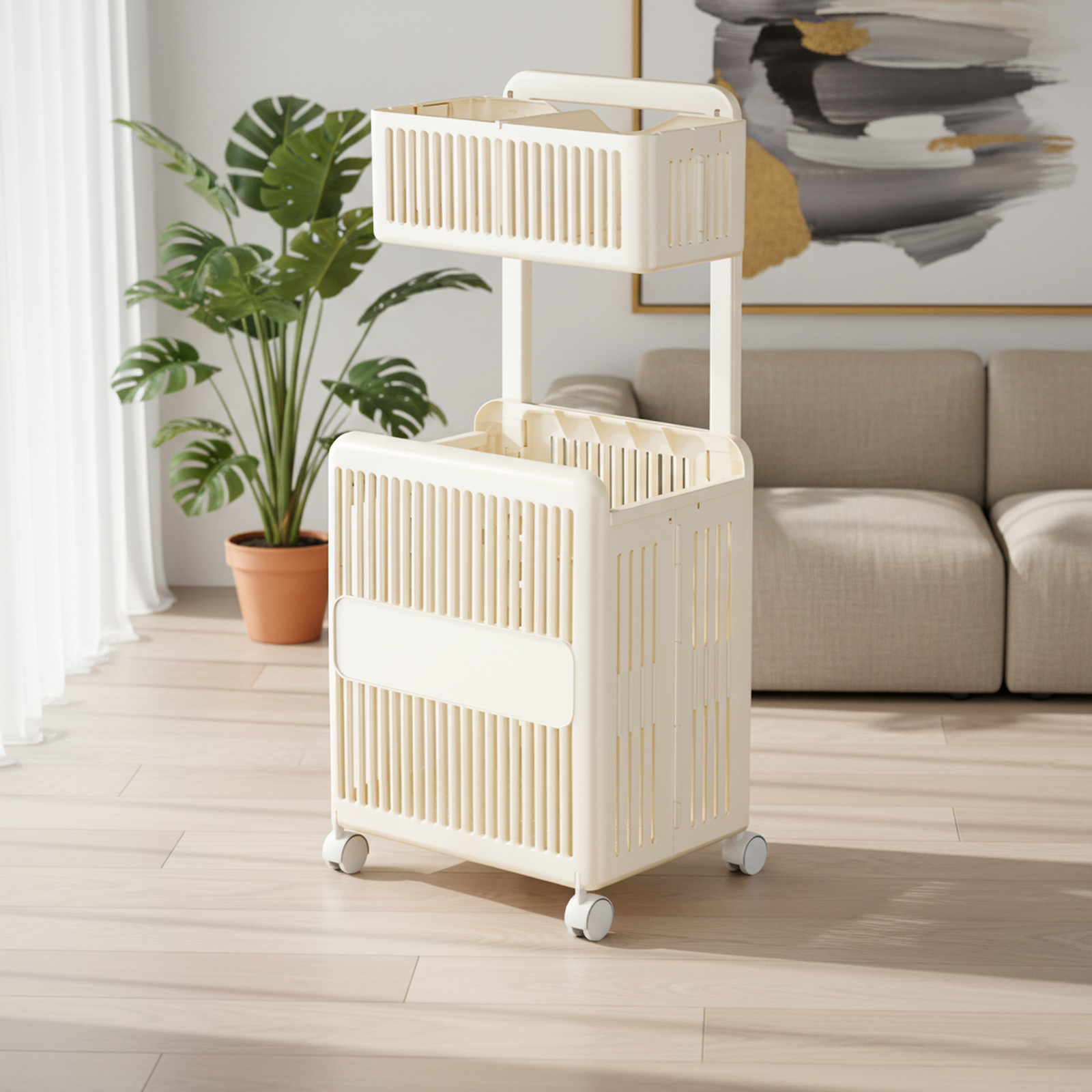 Household Multi-layer Removable Laundry Basket Foldable Bathroom Storage Hamper