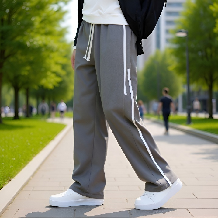 ワイドレッグルーズパンツのディテール