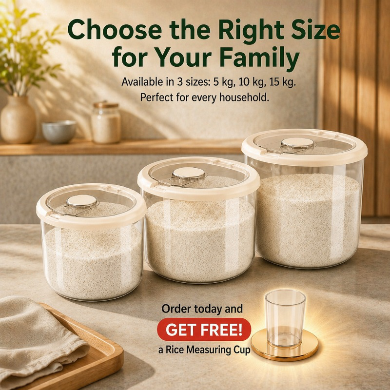 Household food-grade rice container, flour storage tank, insect-proof, moisture-proof, airtight flou