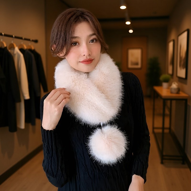 여성용 보온 인조 여우 모피 스타일 목도리