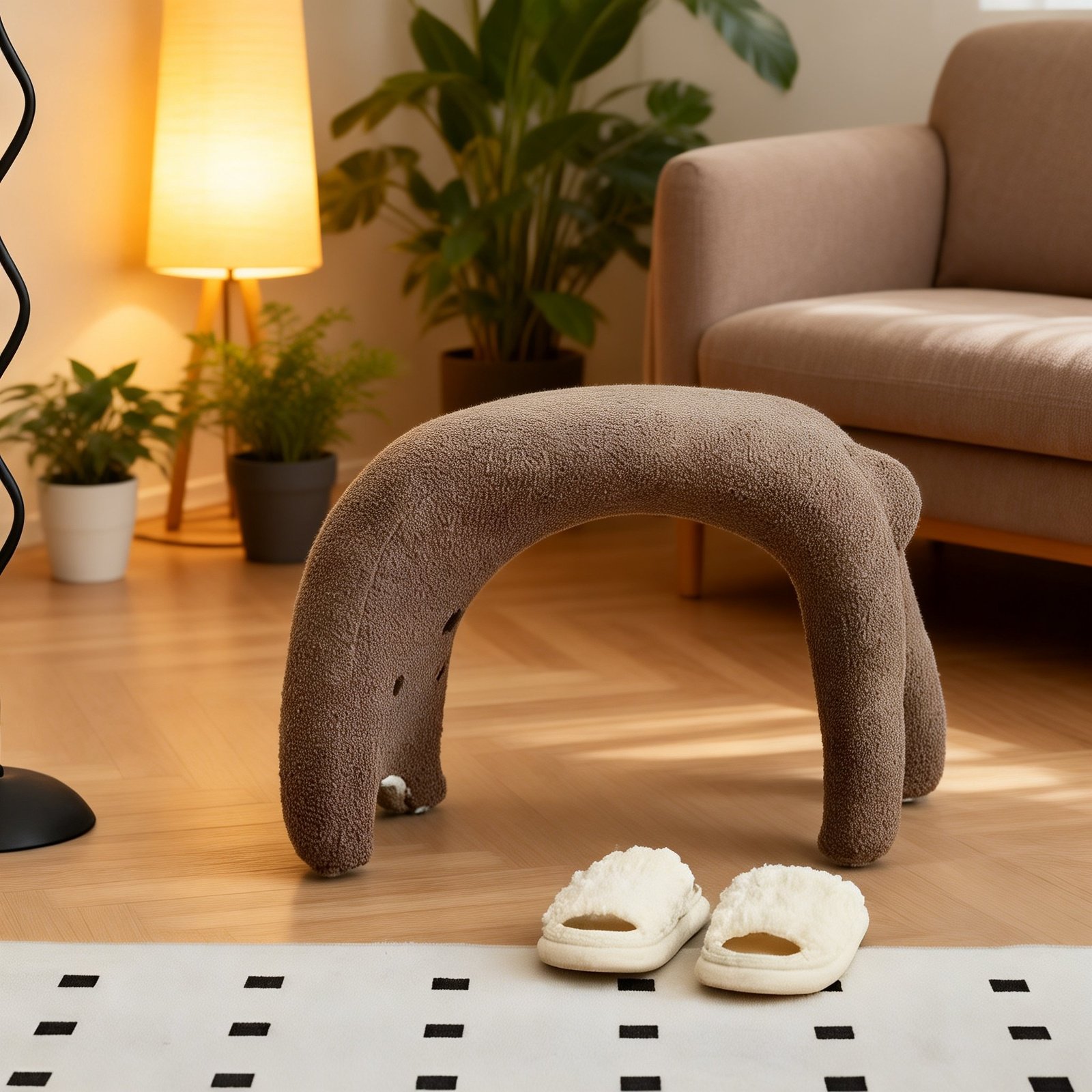 북유럽 동물 캐릭터 현관 신발 교환대 가정용 낮은 의자