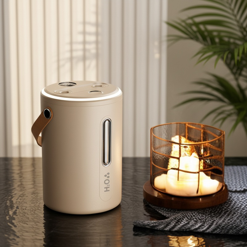 Wide angle mist humidifier for spacious rooms