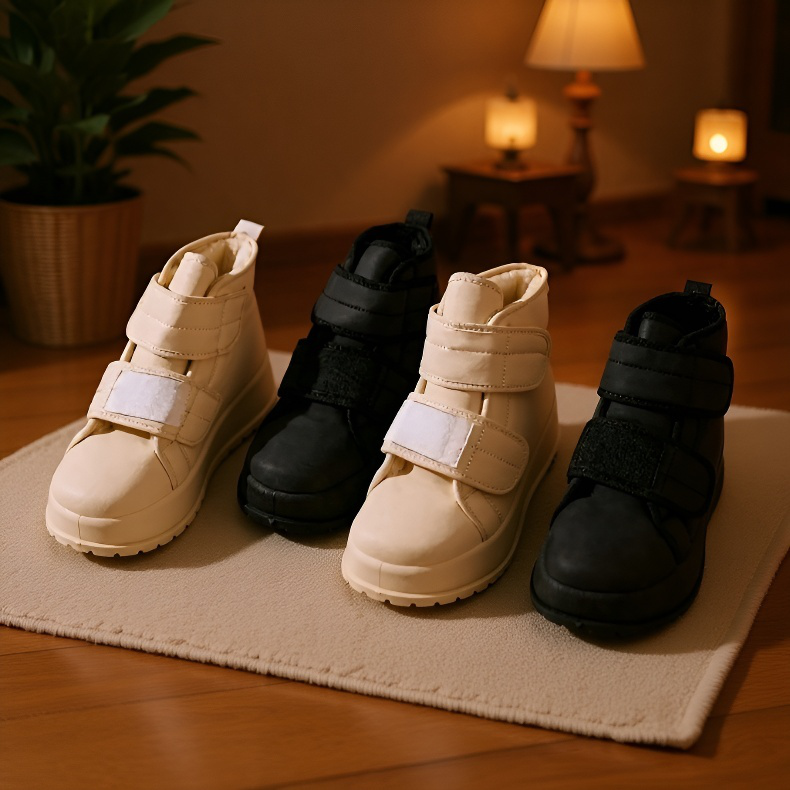 겨울 보온 캐주얼 통굽 면화 기모 하이탑 면화녀 키높이 스노우 부츠녀