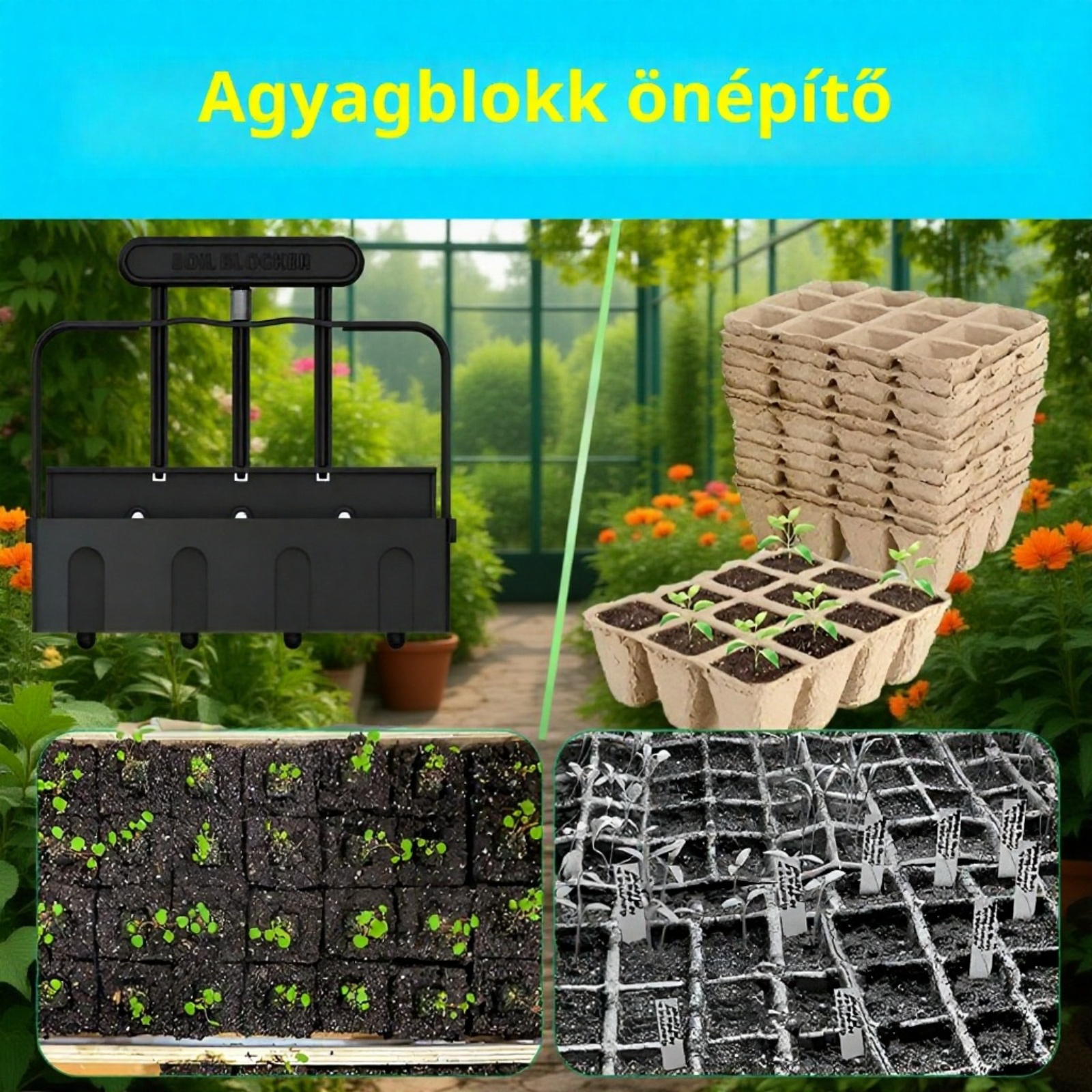 Palántanevelő forma közelről bemutatva