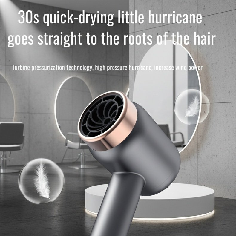 High-Speed Cordless Ionic Portable Hair Dryer