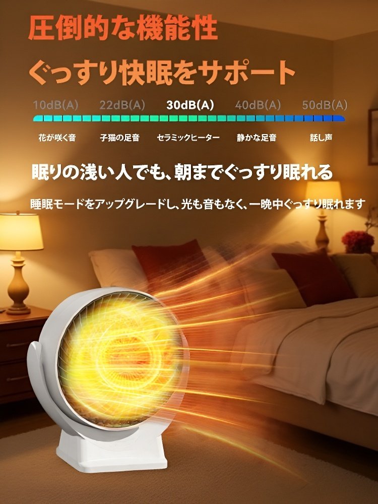 【3秒即暖セラミックヒーター】3秒で30畳を暖かく