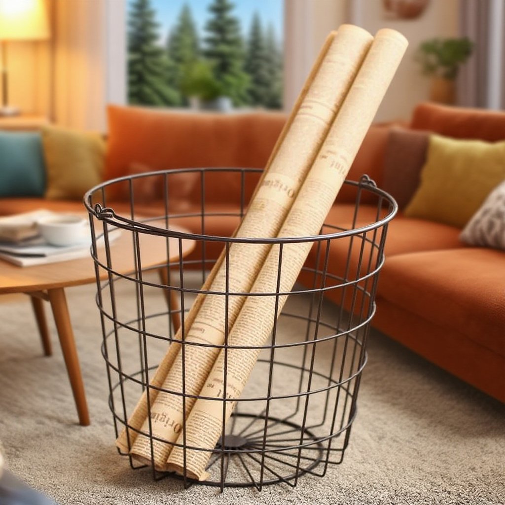 Retro wrought iron storage bucket