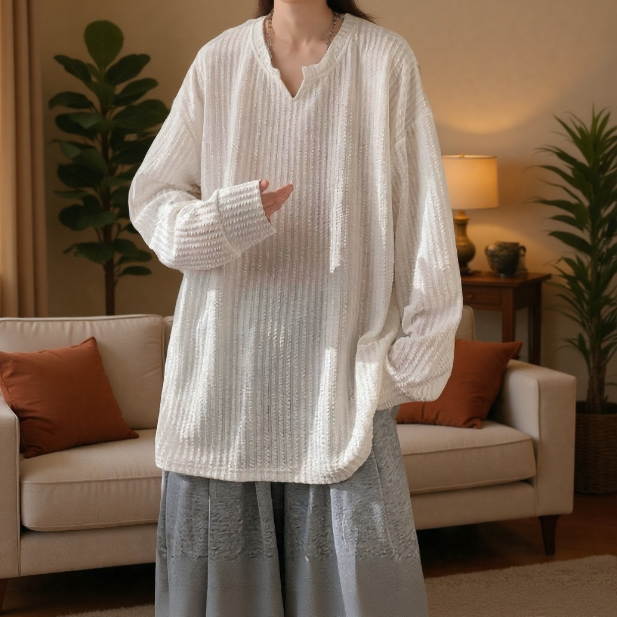 高級感漂うメンズ長袖Tシャツディテール