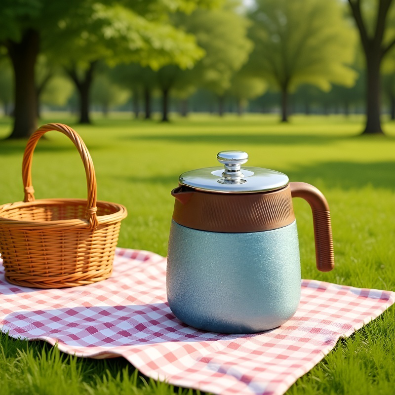 Tetera de gran capacidad con interior de titanio y función de separación, color uniforme