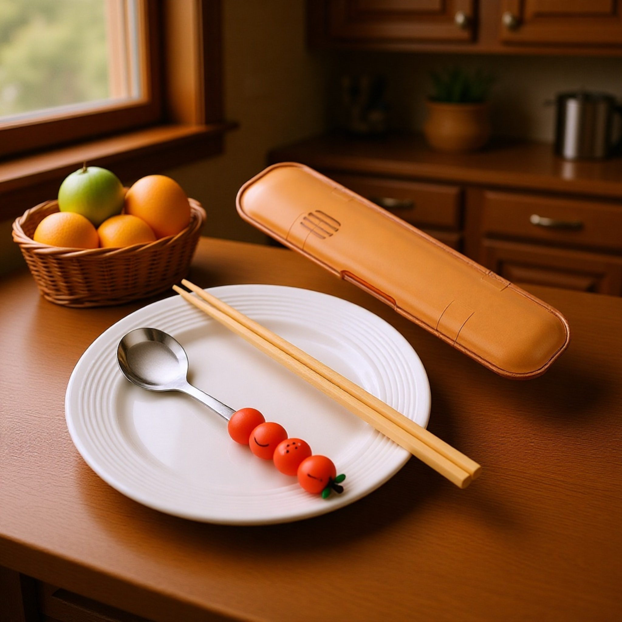 만화 캐릭터 젓가락과 숟가락 304 휴대용 세트