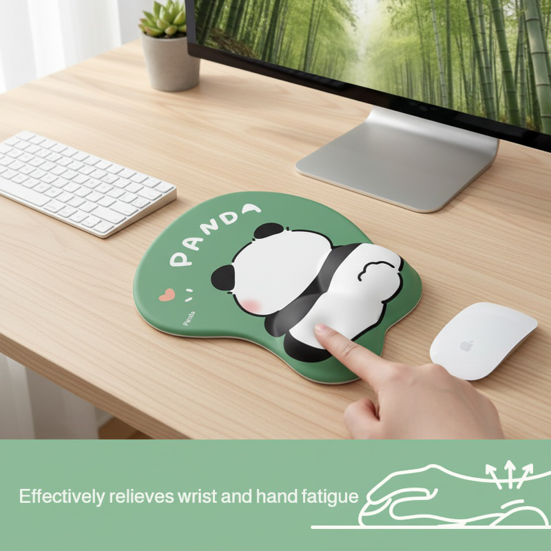 Cute Panda Butt Mouse Pad with Wrist Rest and Keyboard Wrist Support