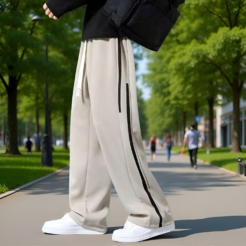 メンズ スポーツ ワイドレッグ ルーズパンツ ロングパンツ 秋冬