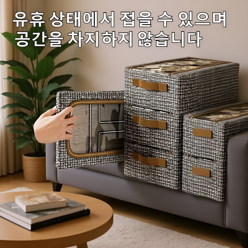 투명 접이식 침대 밑 신발 보관함