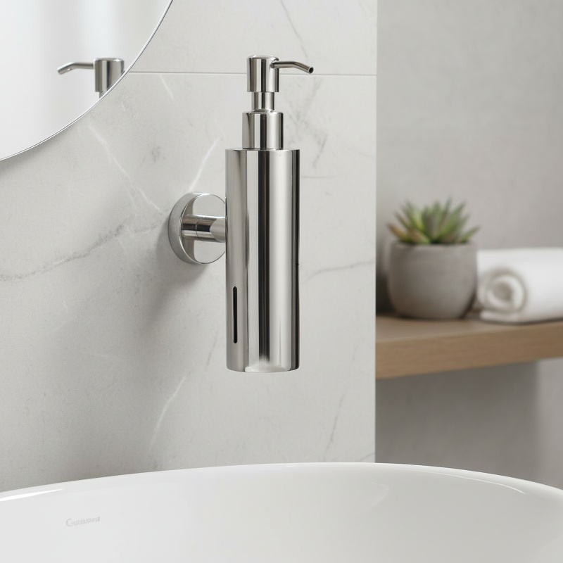 Distributeur de savon mural en acier inoxydable pour salle de bain