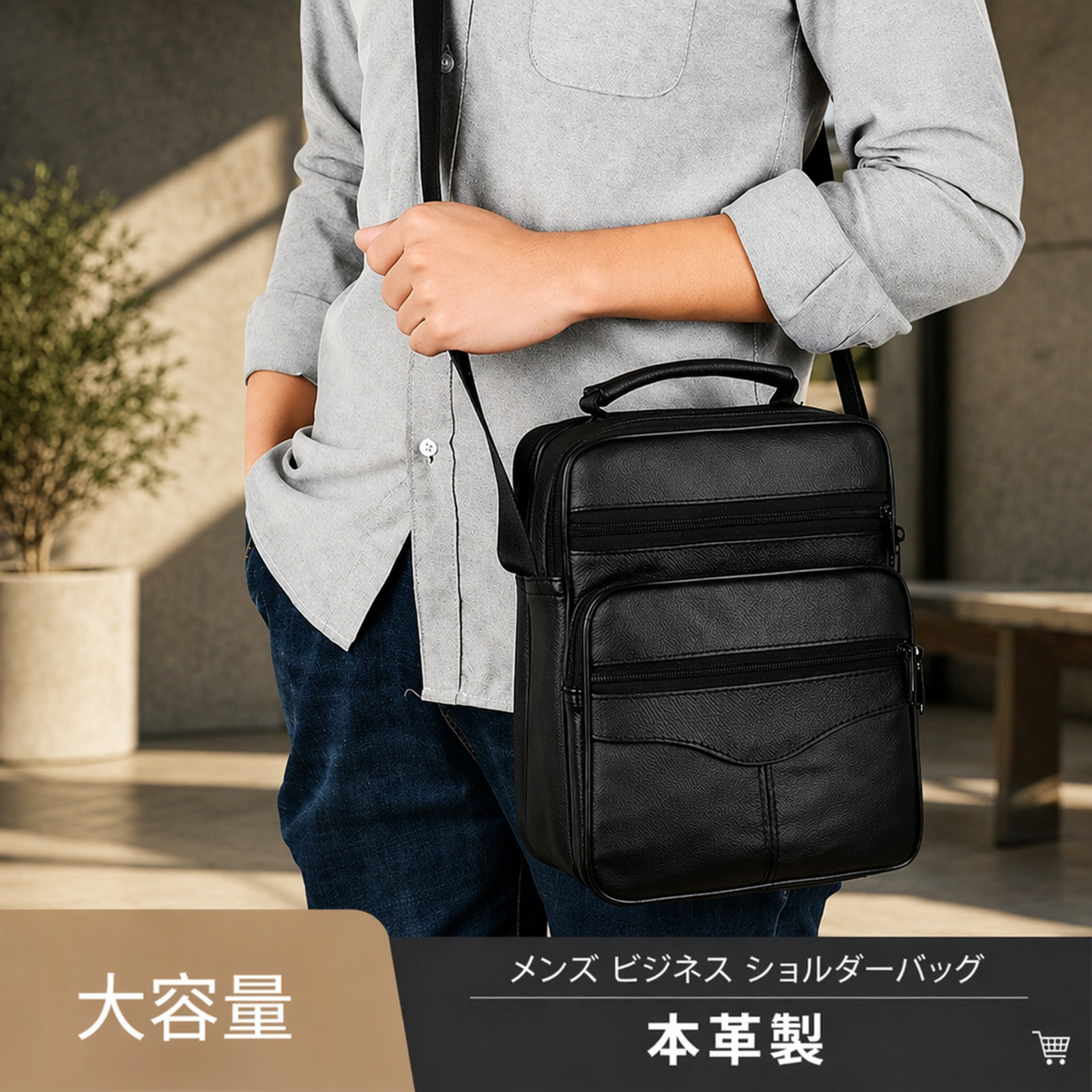 メンズビジネスショルダーバッグ