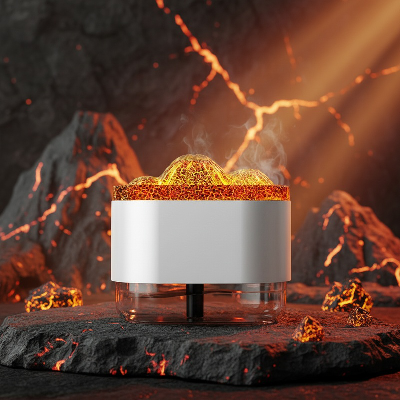 Difusor multifuncional de lava volcánica para el hogar, humidificador LED de 7 colores