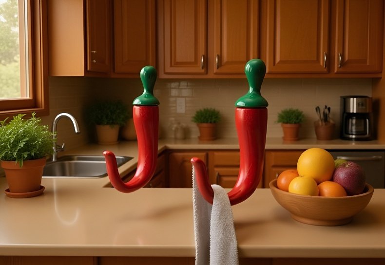 Gancho de ropa y sombrero para puerta minimalista