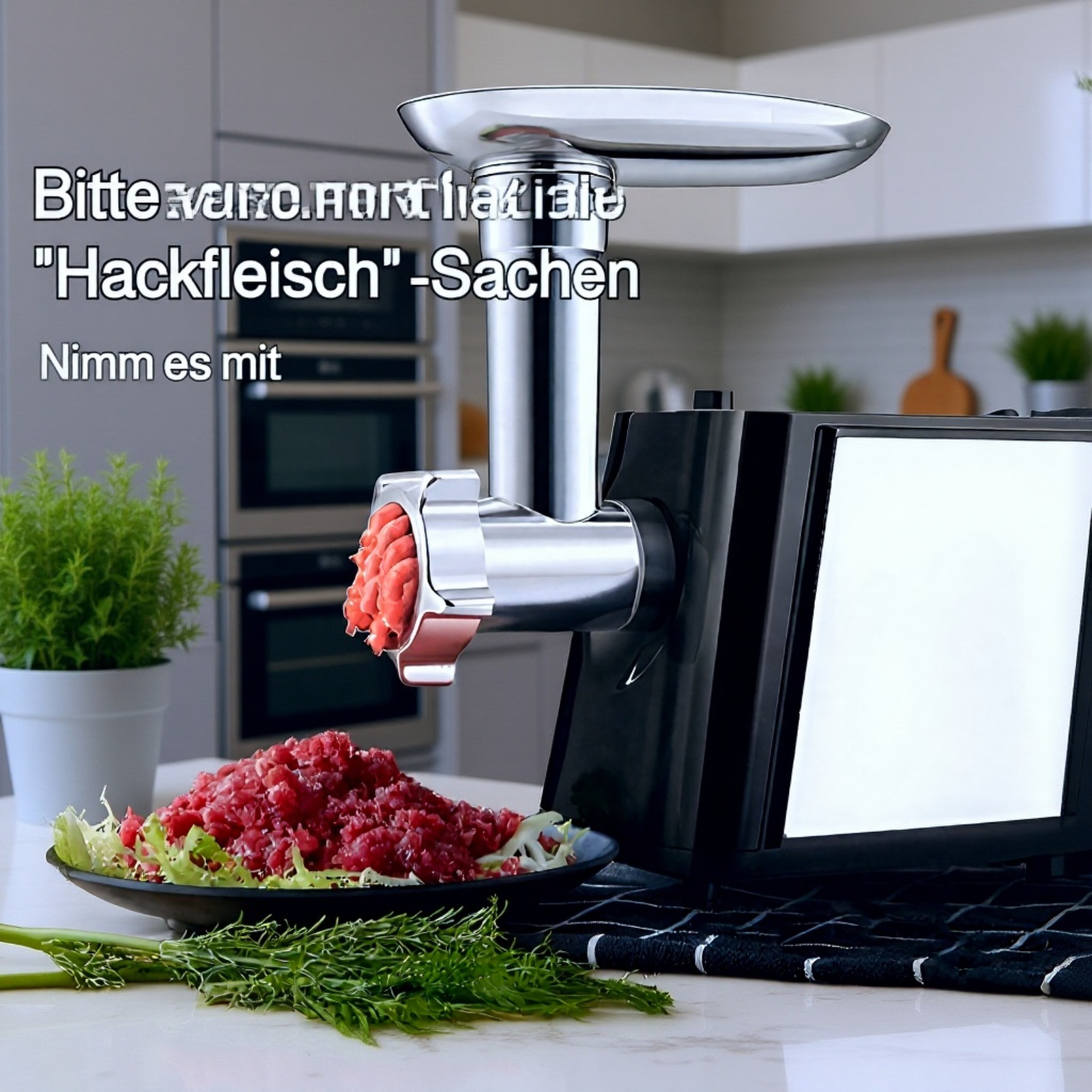 Fleischwolf vollautomatische Edelstahl elektrische Haushaltsfleischwolf Wurstfüller