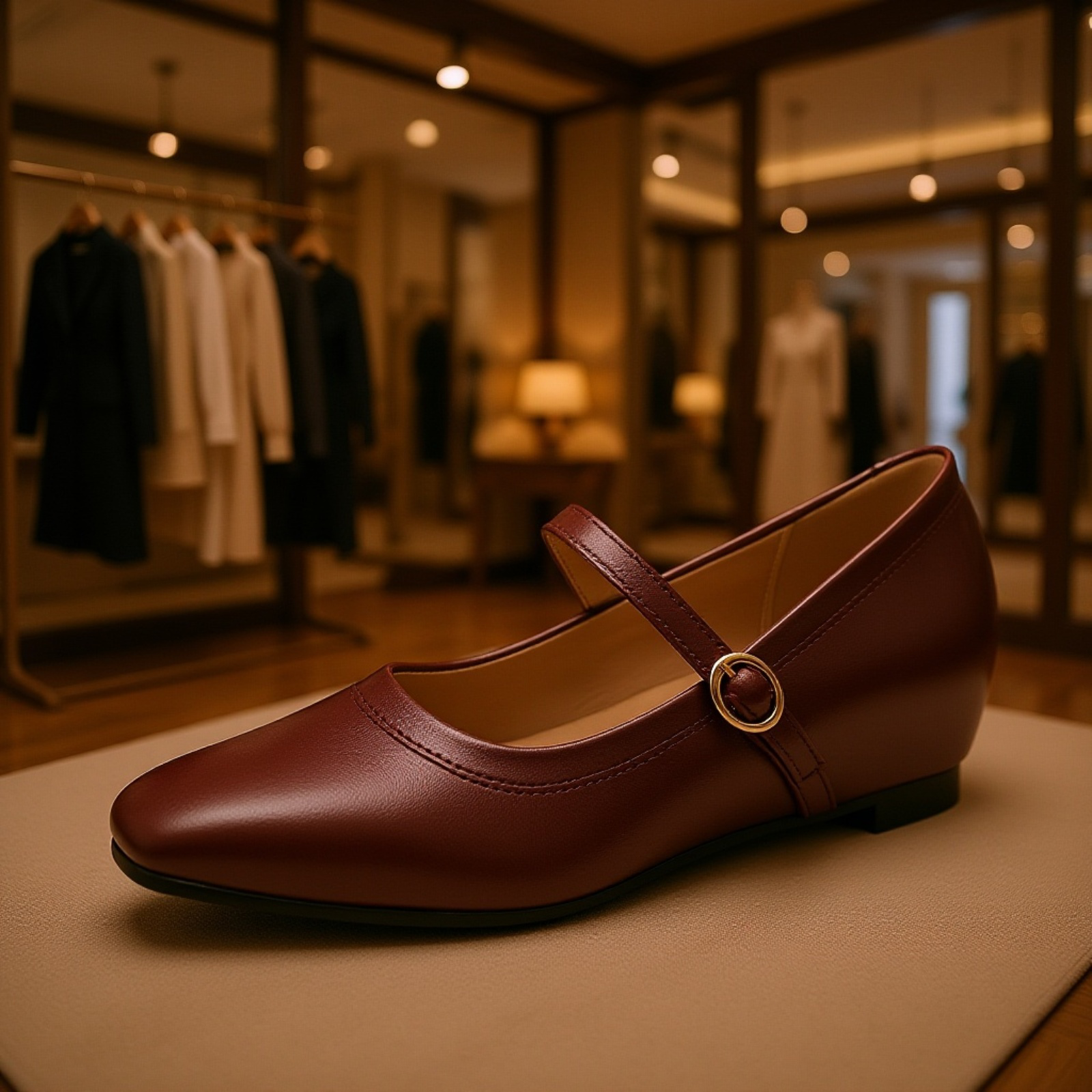 5cm 레드 메리제인 슈즈