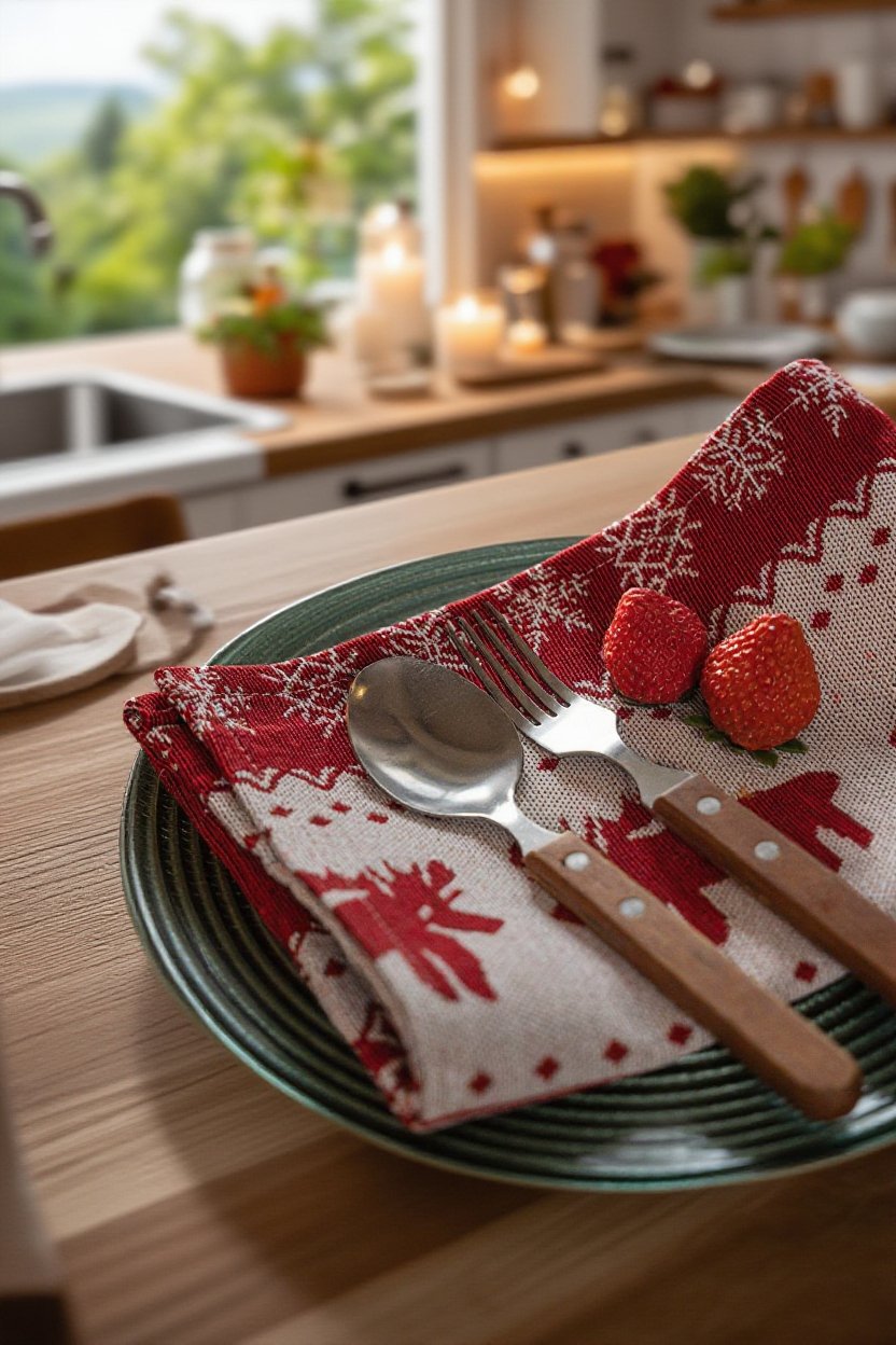 高級感ある赤色のテーブル旗のディテール