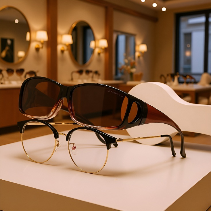 偏光サングラス・近視メガネに装着可能・男性用