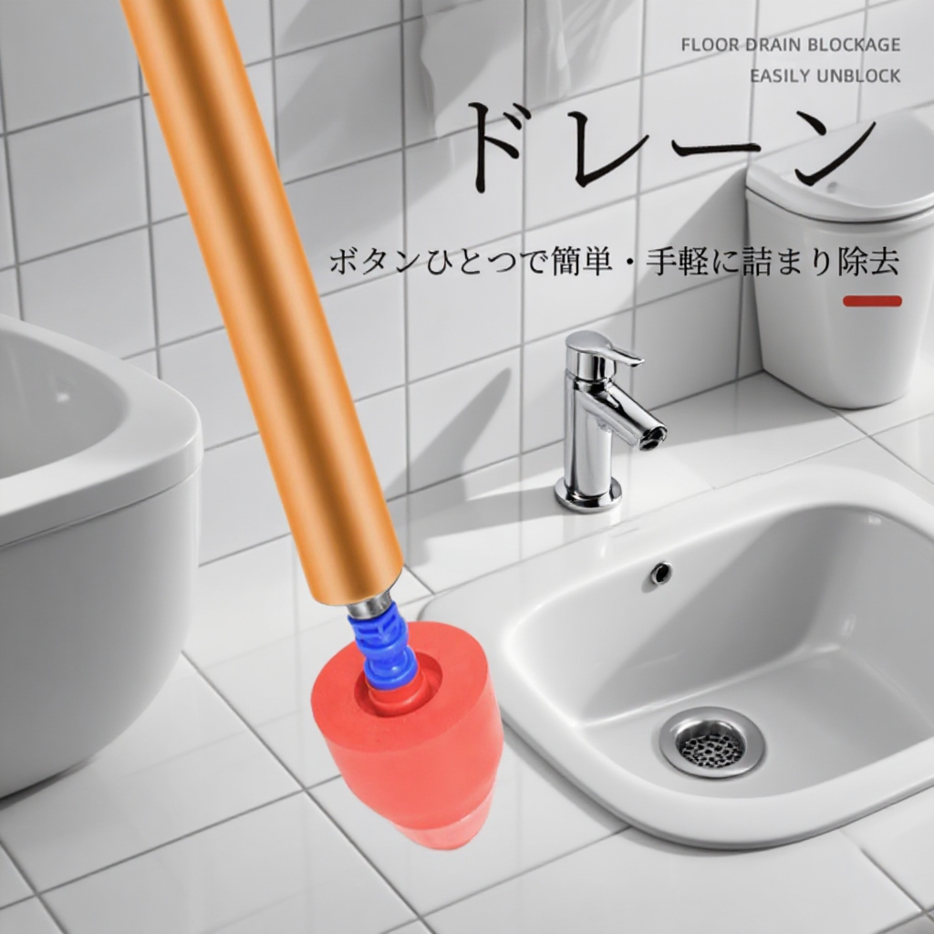 一体型ステンレス製トイレ詰まり解消器