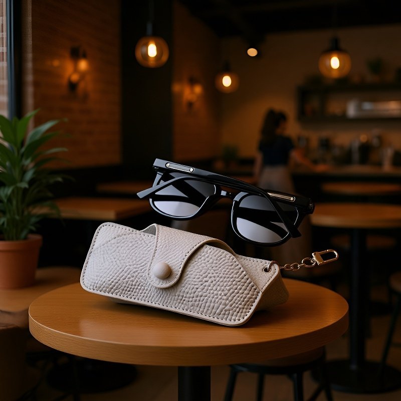 持ち運びに便利なシンプルなメガネ収納バッグ