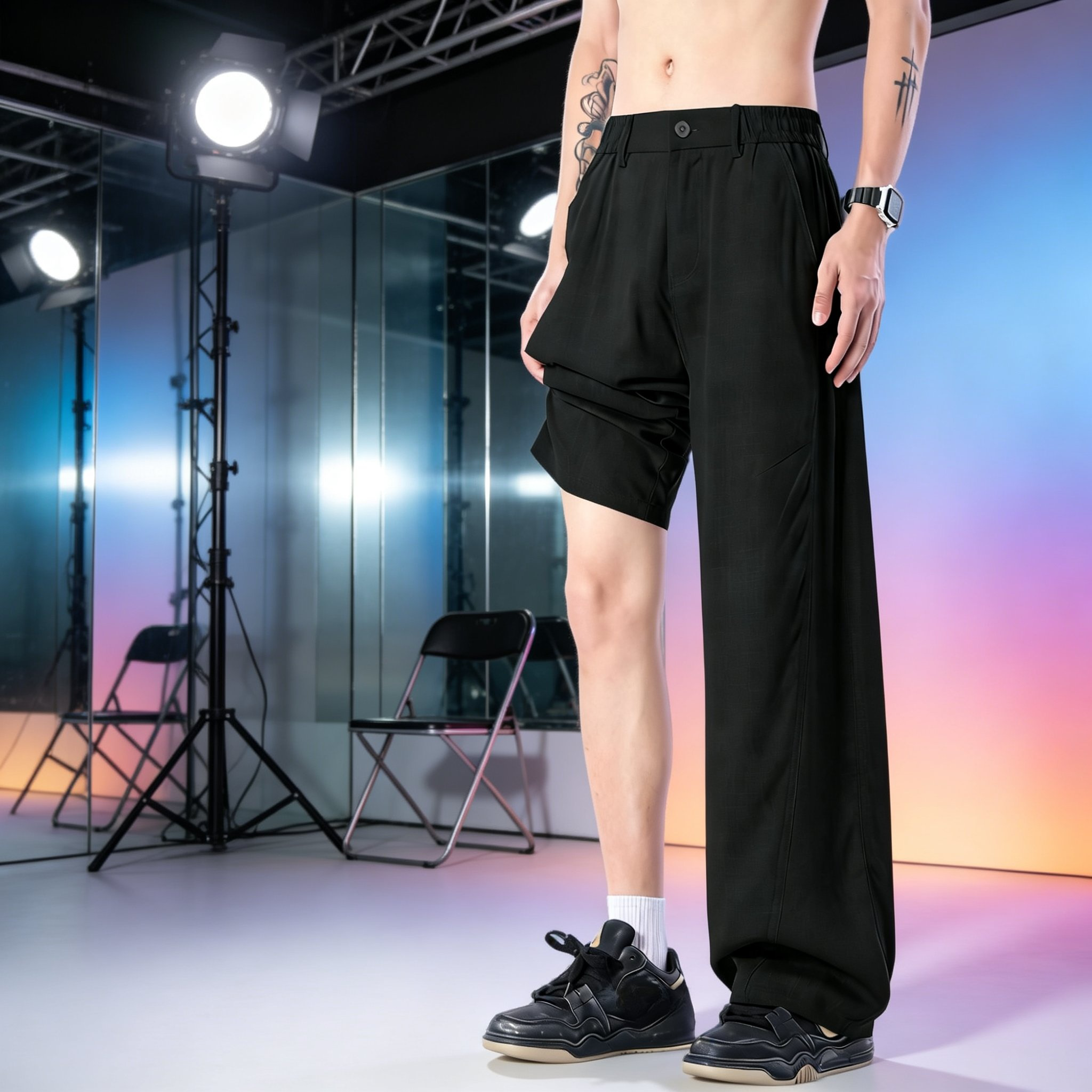 쿨링 속건 린넨 남성 와이드 팬츠 봄여름 통기성 루즈핏 롱팬츠