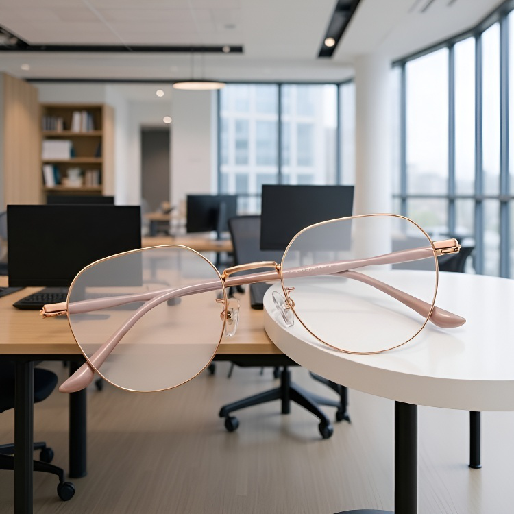 不規則型デザインの老眼鏡のユニークな形状