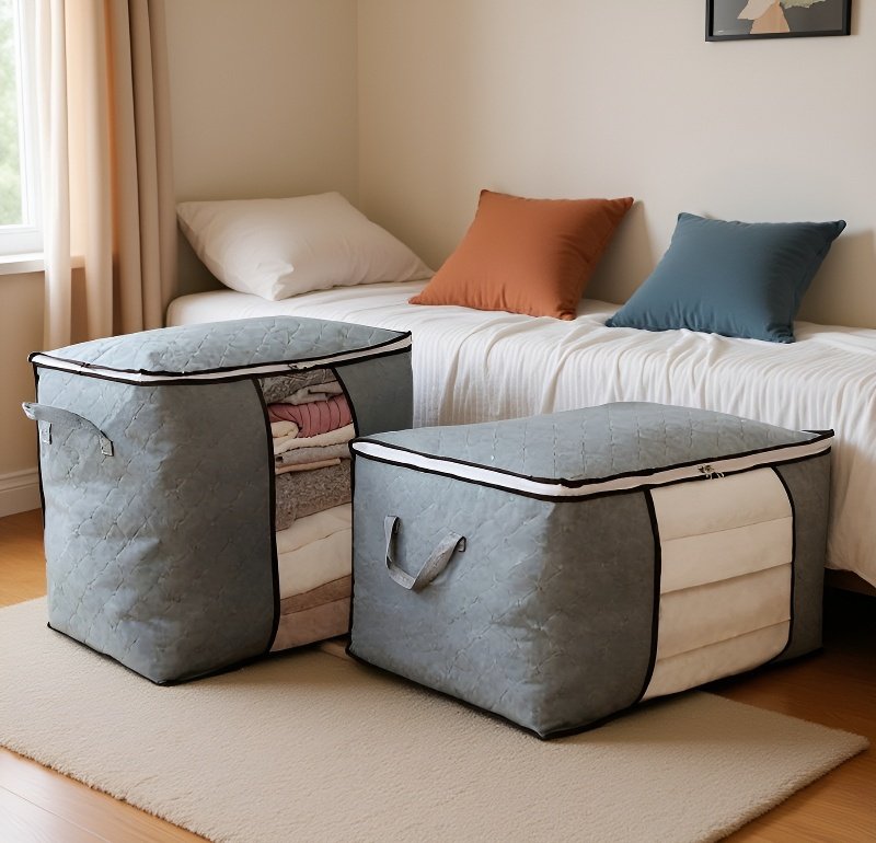 Large Storage Box for Clothes and Blankets with Lid and Handles