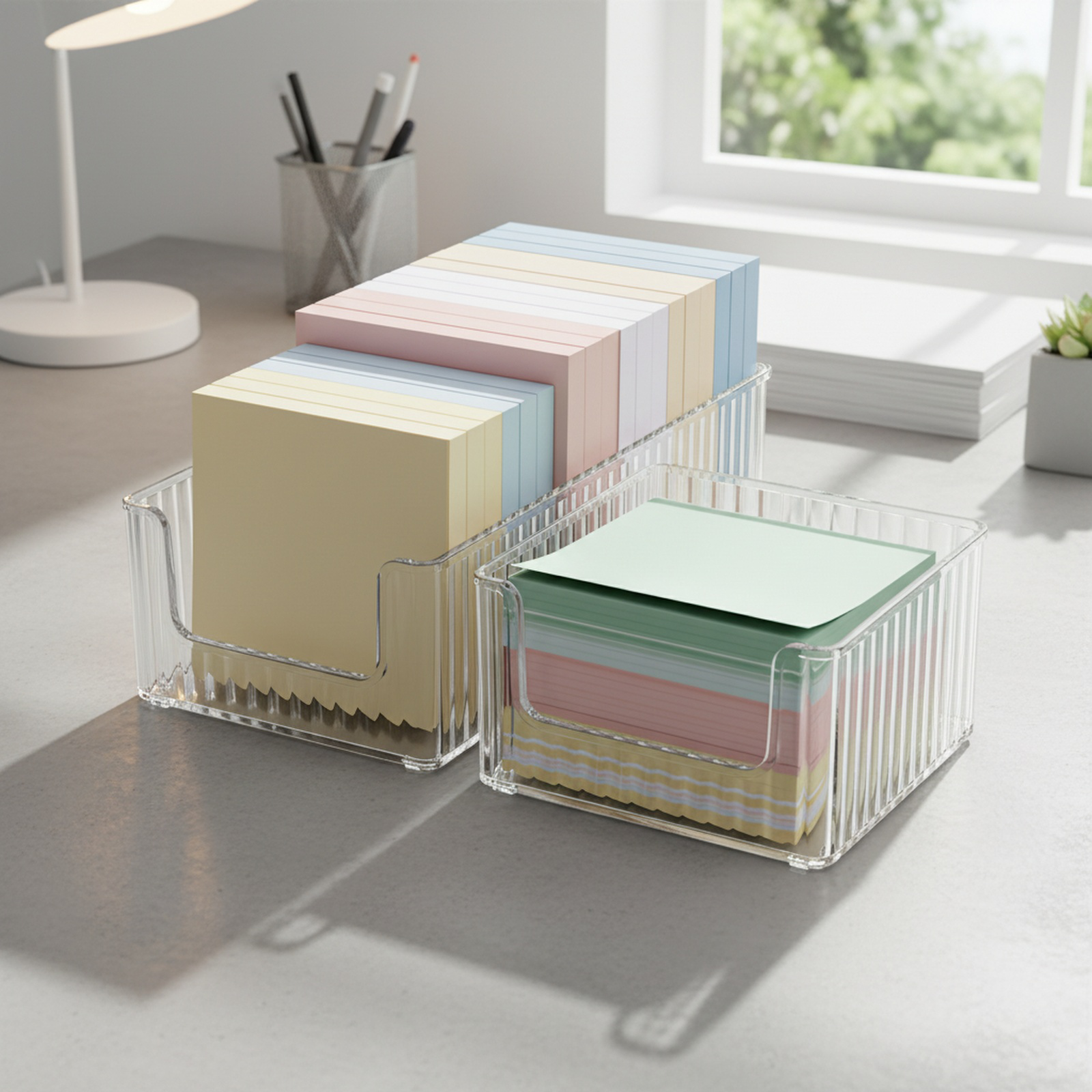 Transparent Drawer Desktop Stationery Organizer Stackable Notebook Storage Box