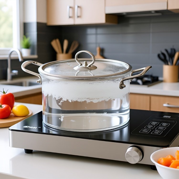 新デザイン耐熱ガラス調理器具セット 手作り陶器と木製ハンドル付き キッチン用品