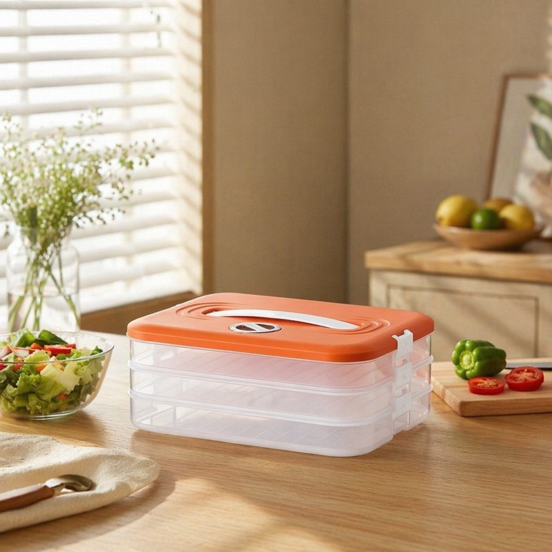 Caja para organizar carnes y verduras en el congelador