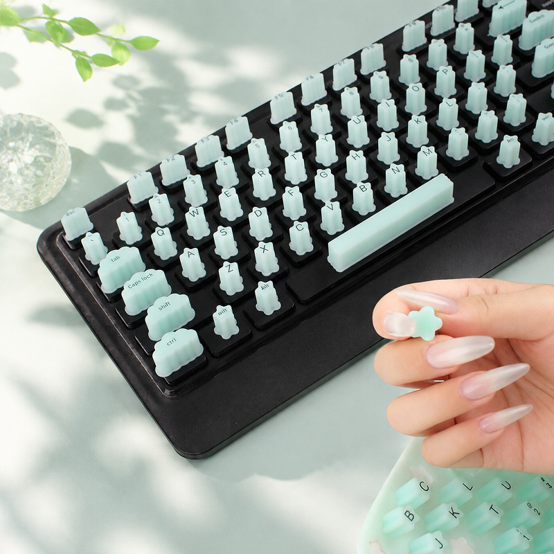 Schutzaufkleber für Tastaturen aus Silikon, nagelfreundlich für lange Fingernägel und Nailart