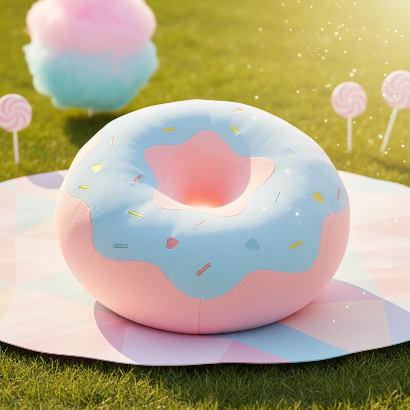 Cute Donut Cushion Plush Doll Sofa Pillow Balcony Tatami Leisure Butt Pad
