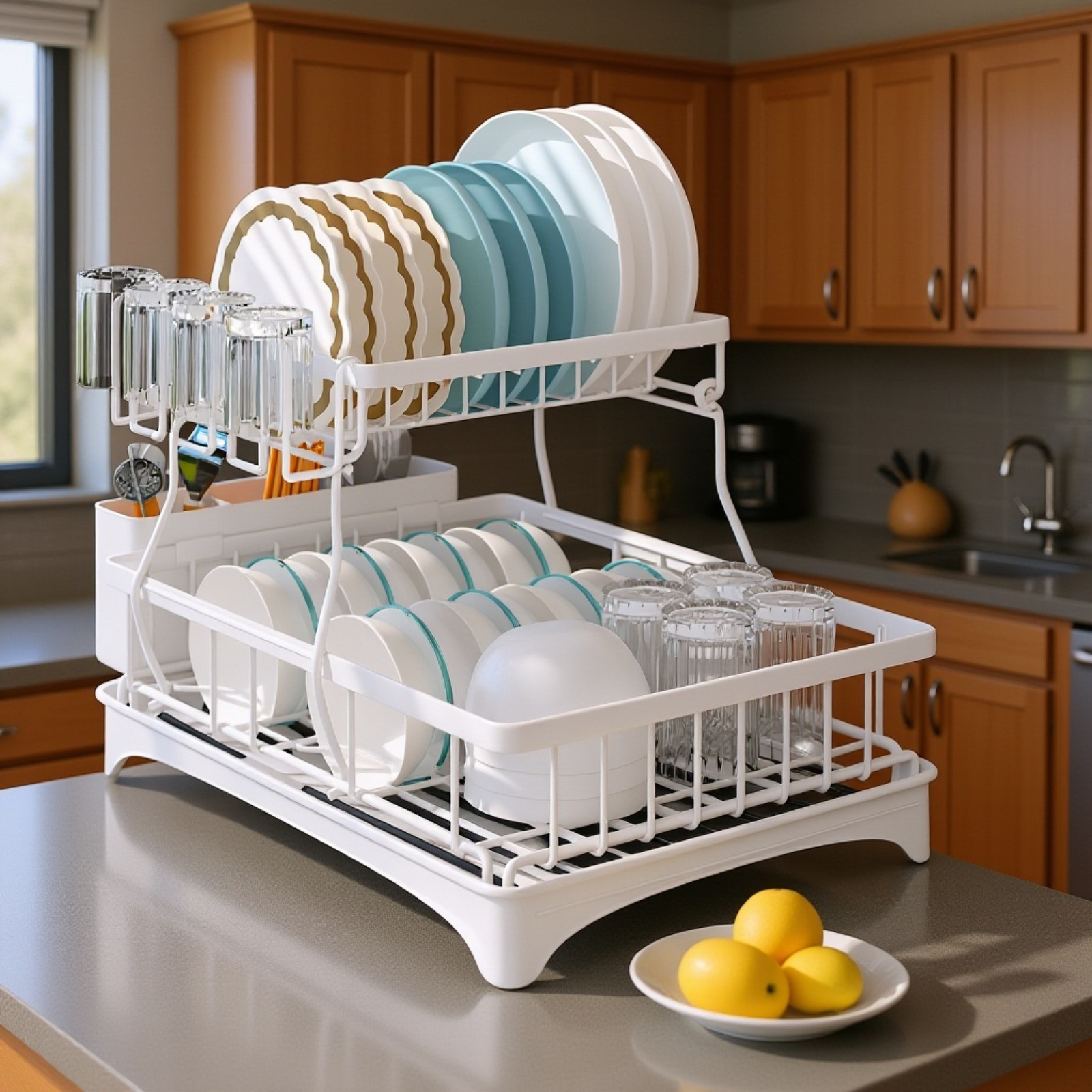 ステンレス食器水切りラック 多機能収納ラック