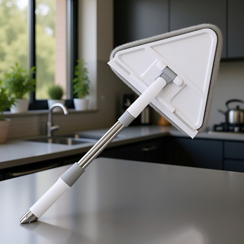 Foldable Triangular Multipurpose Mop for Home, Adjustable Length, Ceiling and Window Cleaning Tool