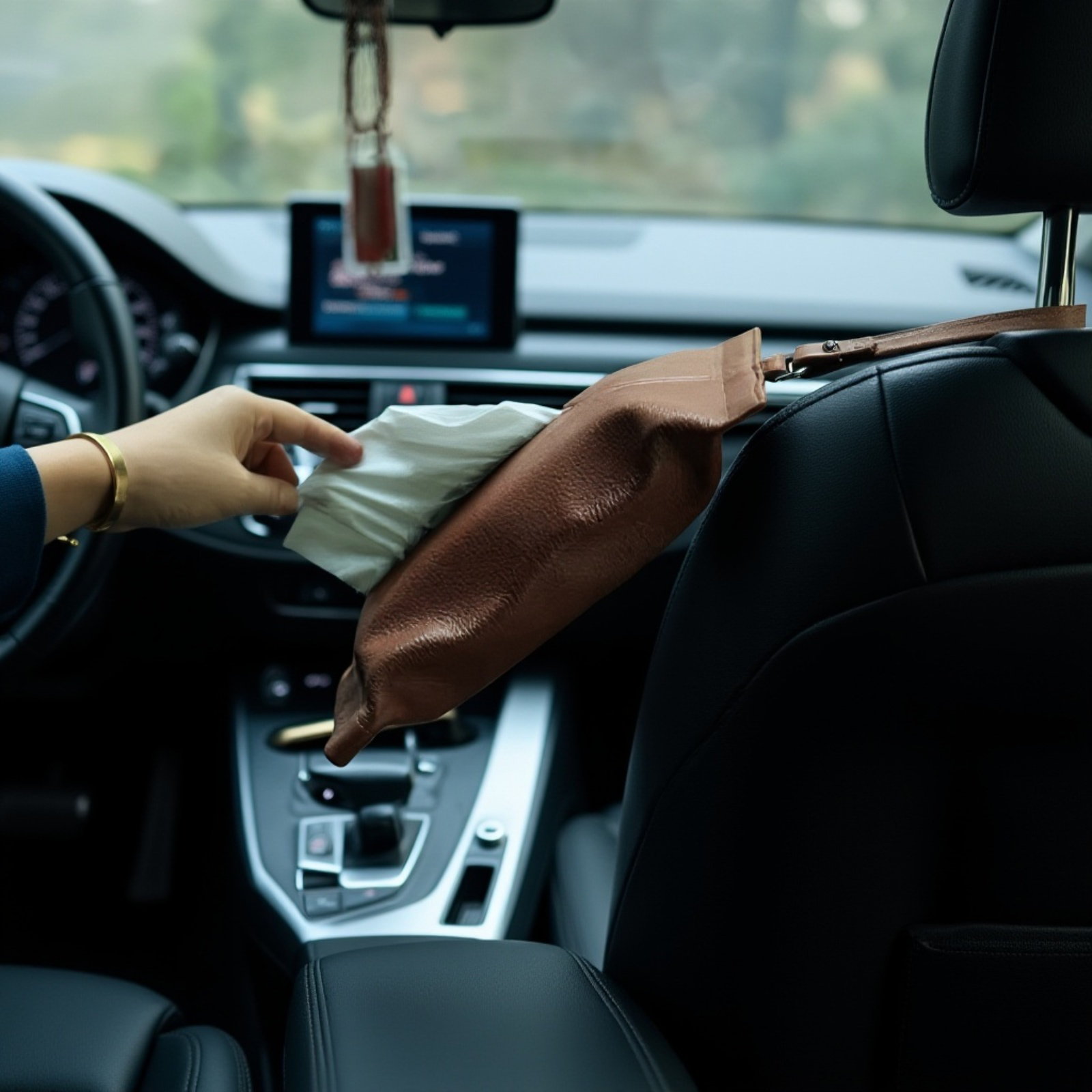 車載用吊り下げ式ティッシュボックス　高温耐性・耐日射