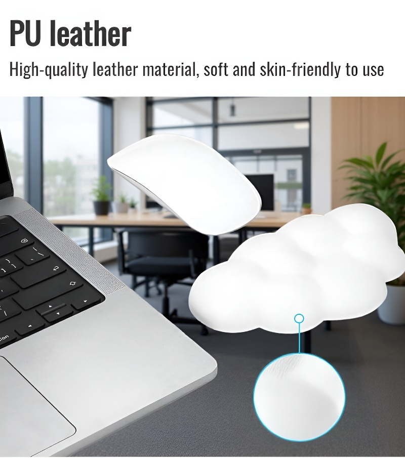 Office Setup with Cloud Wrist Rest