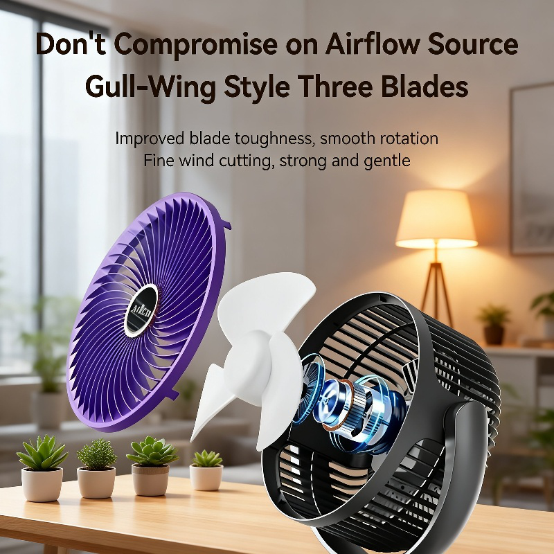 Multifunctional USB Remote Desktop and Standing Fan, Household Silent Oscillating Fan