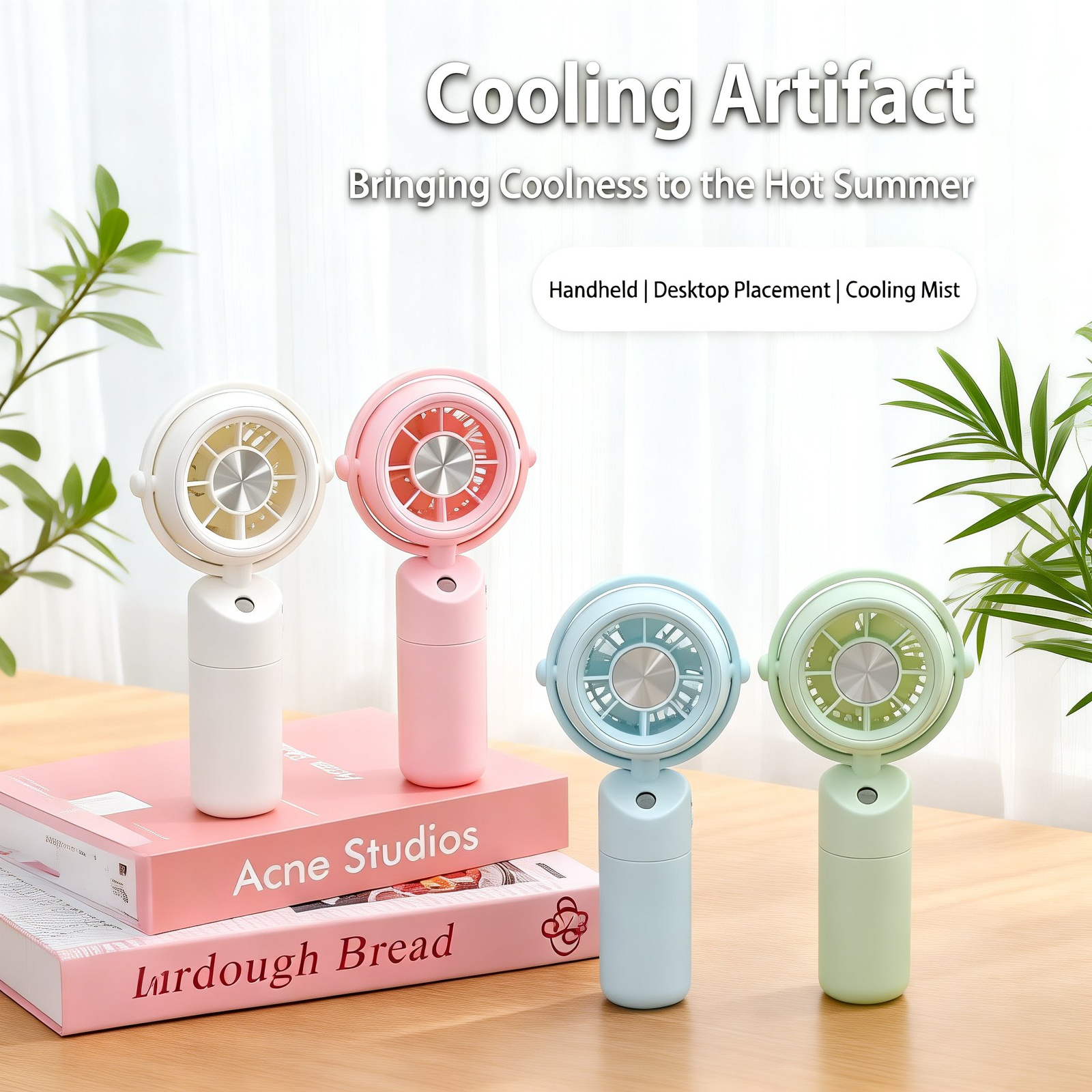 Portable mini handheld fan for summer hydration