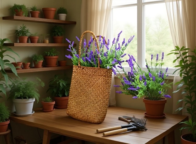 Přírodní košík na květiny z mořské řasy