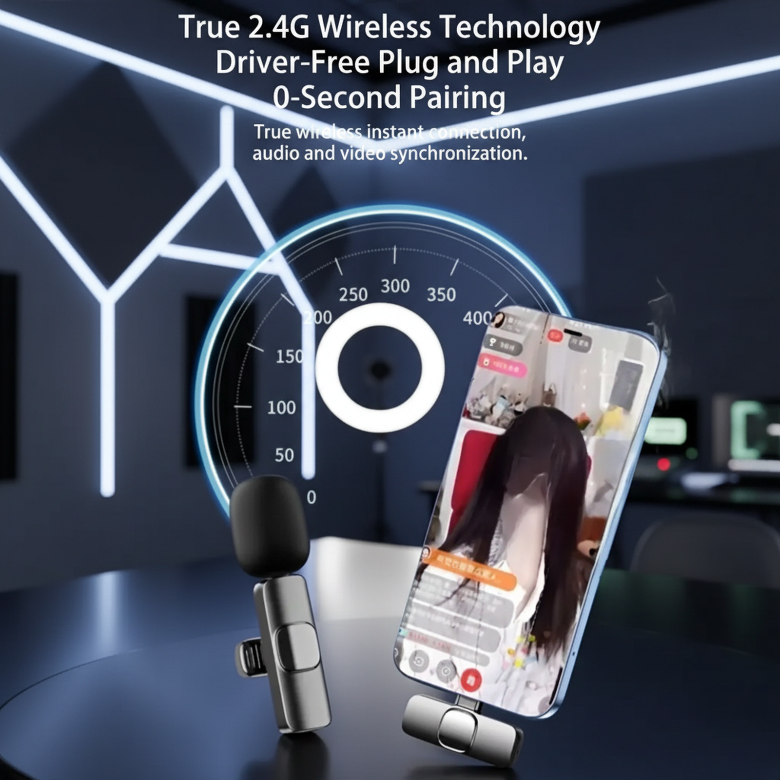 Wireless 360° Clip-on Microphone