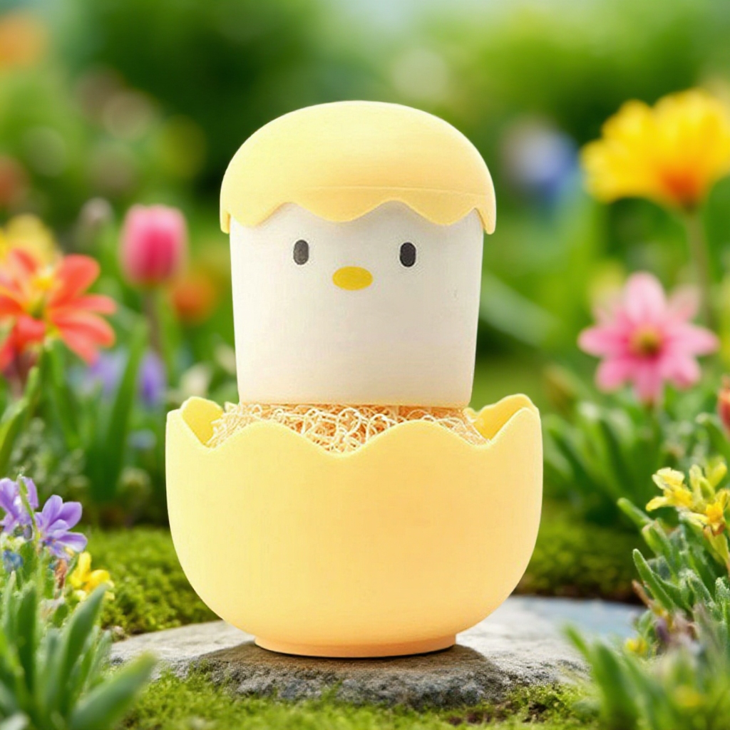 Huevito de Fibra de Pollo para Limpieza Creativa