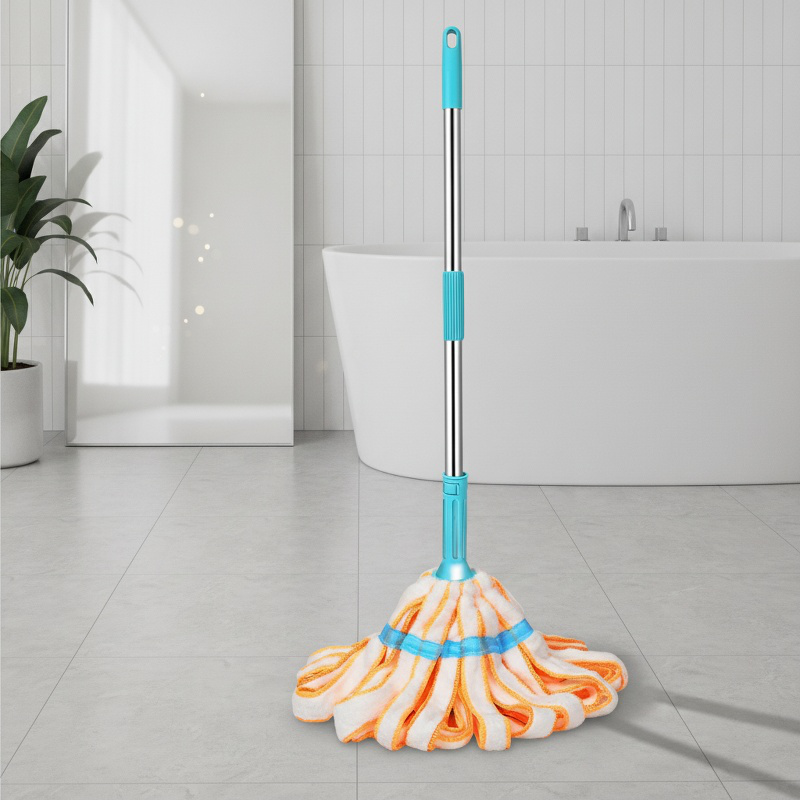 Self-twisting mop large size hands-free lazy household rotating mop squeeze water mop dry and wet du